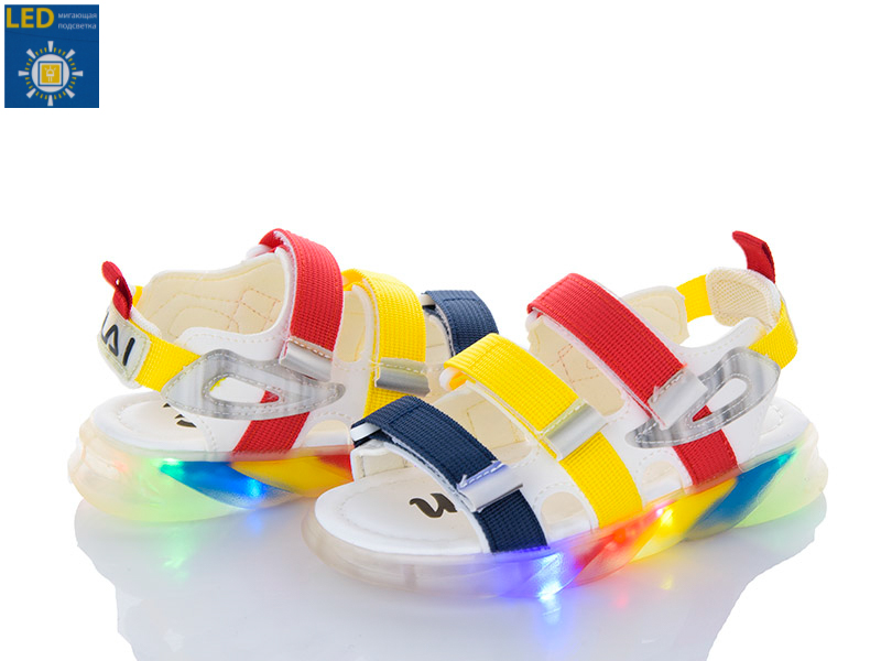 Босоножки VIOLETA (27-31) DL48-CB17122 navy-yellow-red LED (лето)