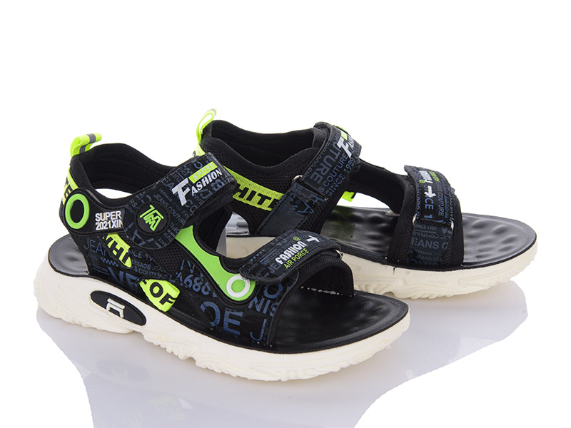 Босоножки VIOLETA (32-37) PL11-C03 black-green (лето)