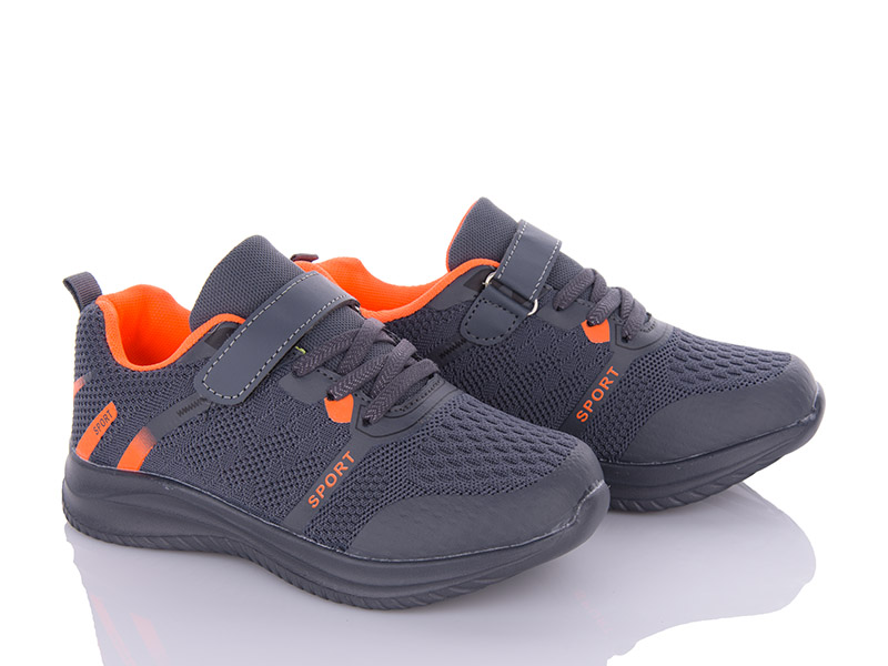 Кроссовки Wei Wei (32-37) 2602-8 d.grey-orange (деми)