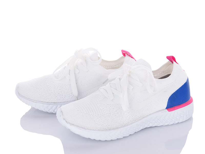 Кроссовки VIOLETA (36-41) 109-1 white-d.blue (лето)