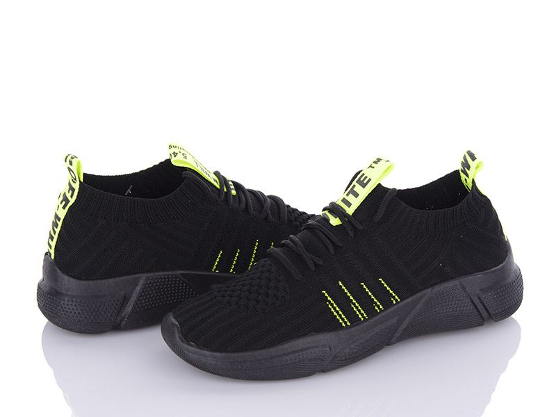 Кроссовки VIOLETA (36-41) 185-1 black-green (лето)