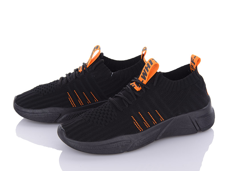 Кроссовки VIOLETA (36-41) 185-1 black-orange (лето)