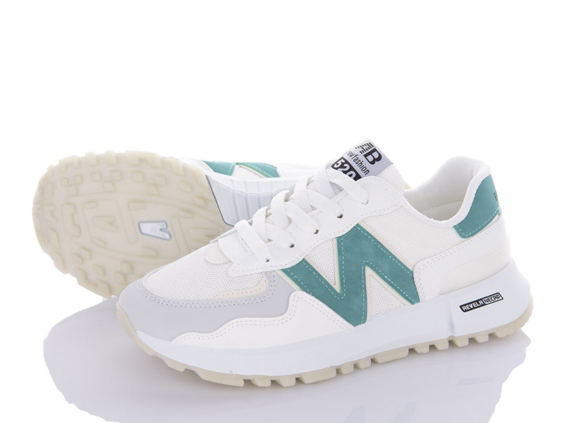 Кроссовки VIOLETA (36-40) 150-5-150-25 white-green (деми)