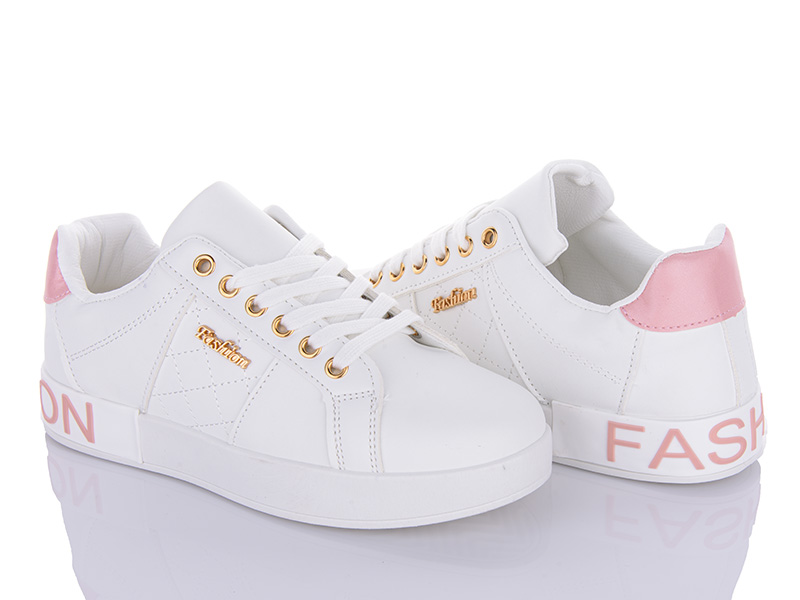Кроссовки VIOLETA (36-41) 92-33 white-pink (деми)