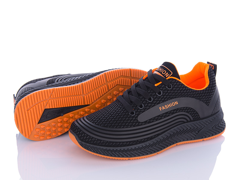 Кроссовки VIOLETA (36-41) 197-141 black-orange (деми)
