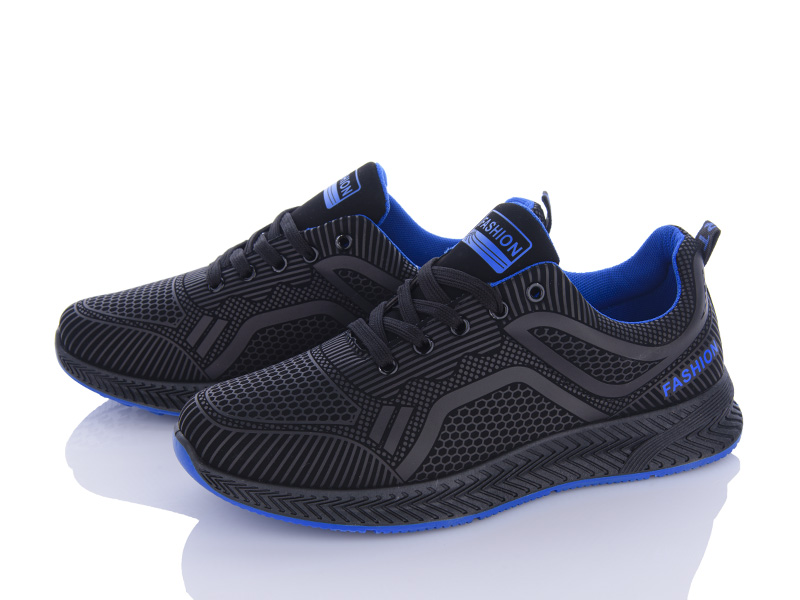 Кроссовки VIOLETA (40-45) 197-142 black-blue (деми)