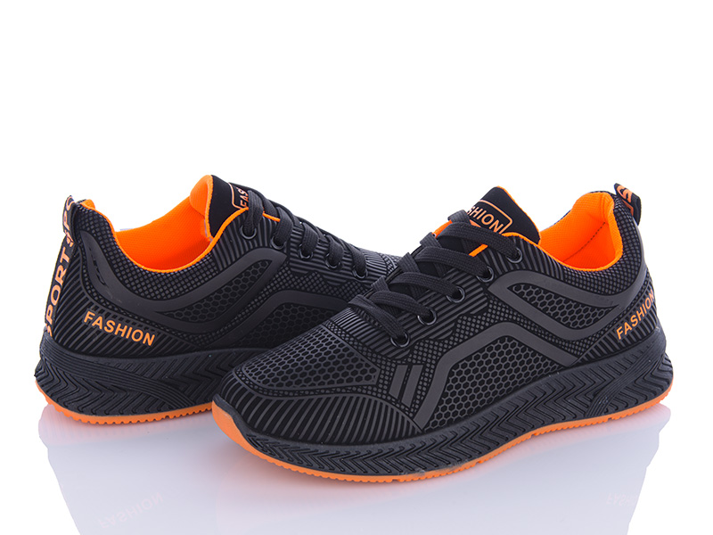 Кроссовки VIOLETA (36-41) 197-143 black-orange (деми)