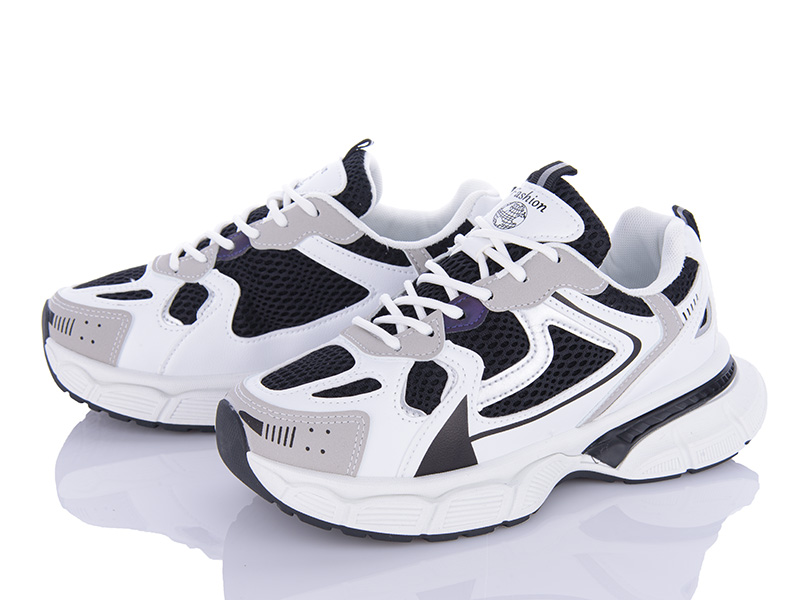 Кроссовки VIOLETA (36-41) 136-21 white-black (деми)