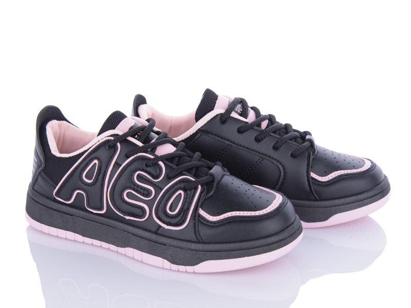 Кроссовки VIOLETA (36-40) 182-28 black-pink (деми)