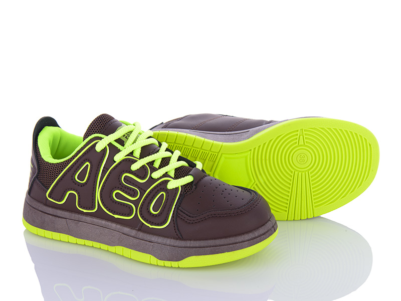 Кроссовки VIOLETA (36-40) 182-28 coffee-green (деми)