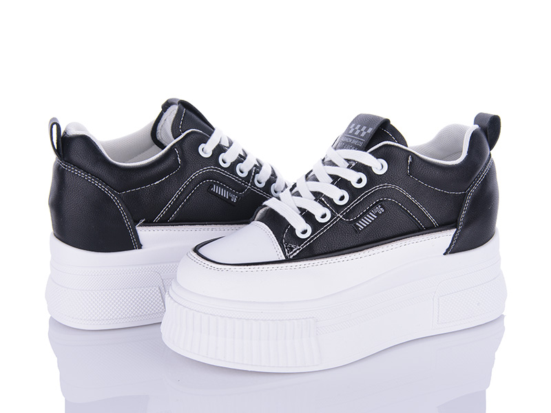 Сникерсы VIOLETA (36-40) 197-149 black-white (деми)