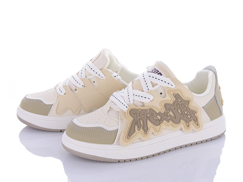 Кроссовки VIOLETA (36-40) 186-26 white-khaki (деми)