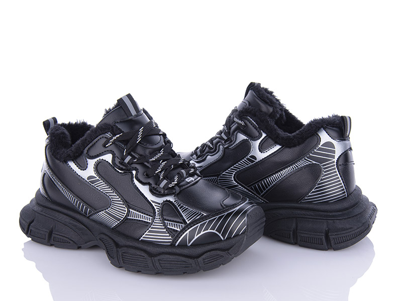Кроссовки VIOLETA (36-40) 197-155 black (зима)