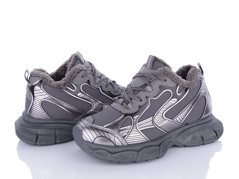 Кроссовки VIOLETA (36-40) 197-155 d.grey (зима)