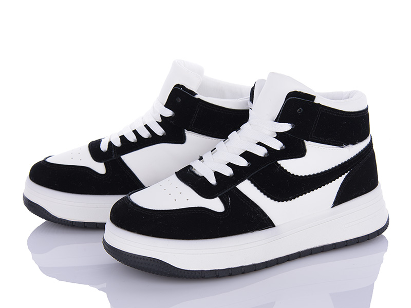 Кроссовки VIOLETA (36-41) 150-33 white-black (зима)
