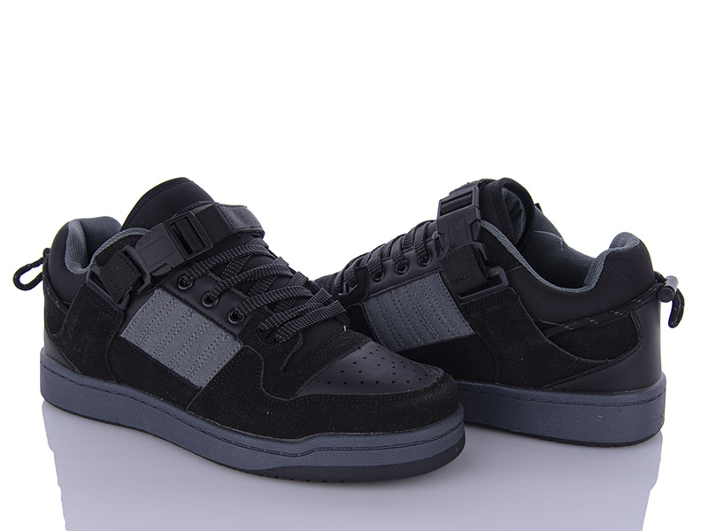 Кроссовки VIOLETA (40-45) 188-6 black-grey (деми)