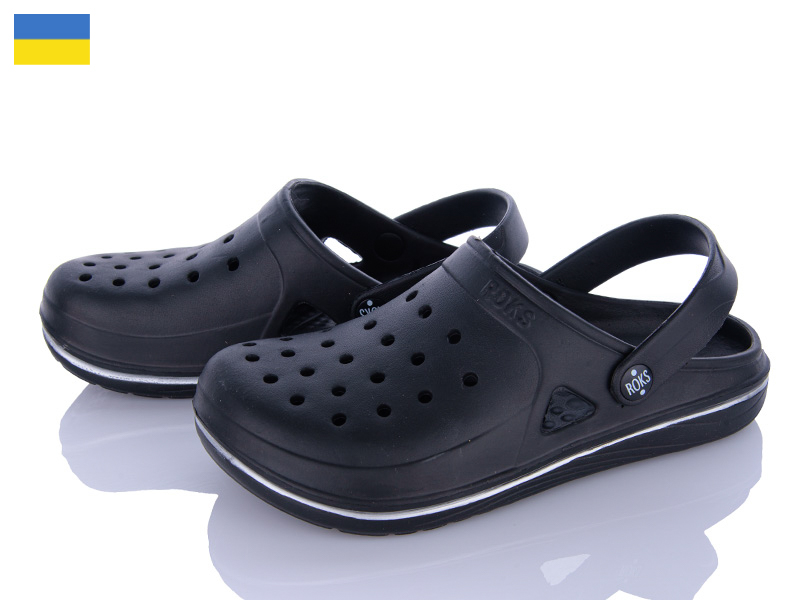 Кроксы Roks (36-41) Roksol 753 чорний (лето)