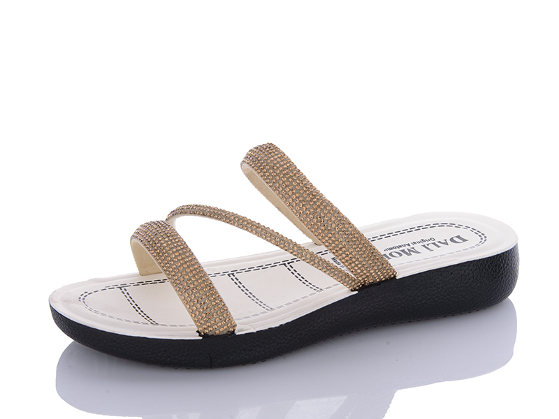 Шлепанцы Sali One (36-40) 8137 золотий (лето)