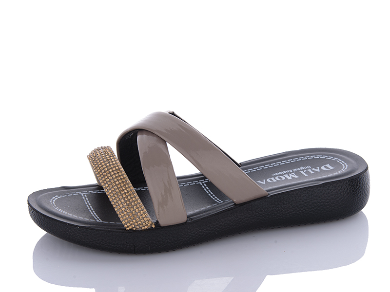 Шлепанцы Sali One (36-40) 8185 капучино (лето)