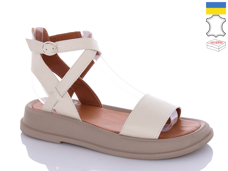 Босоножки Garti (36-40) 0145 світлий беж-беж шкіра (лето)