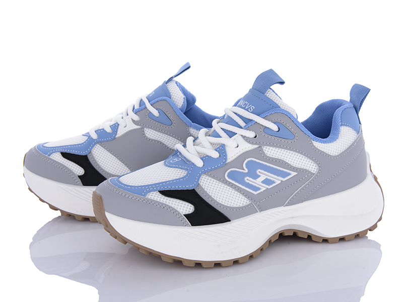 Кроссовки VIOLETA (36-41) 136-33 white-blue (деми)