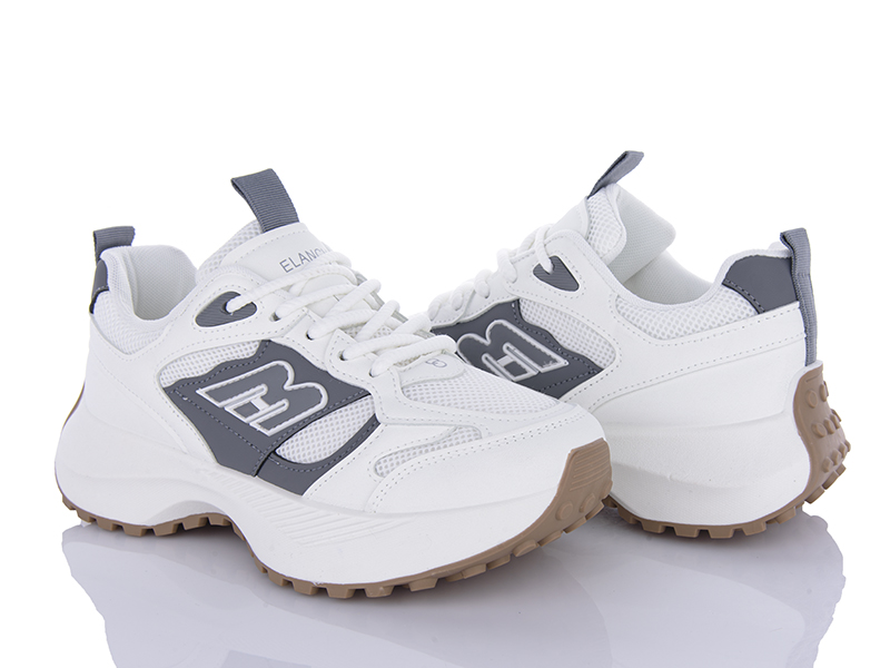 Кроссовки VIOLETA (36-41) 136-33 white-grey (деми)