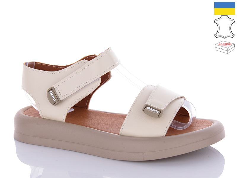 Босоножки Garti (36-40) 0136 св.бежевий шкіра (лето)