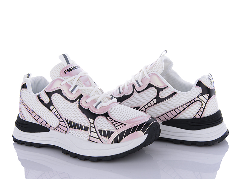 Кроссовки VIOLETA (36-41) 176-34-B0682 white-pink (деми)