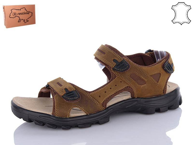 Сандалии Restime (46-49) NGL25042 l.brown батал (лето)