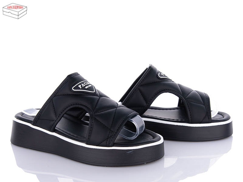 Шлепанцы Ailaifa (36-41) 6002 all black (лето)