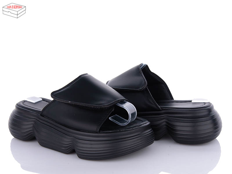 Шлепанцы Ailaifa (36-41) 7050 all black (лето)