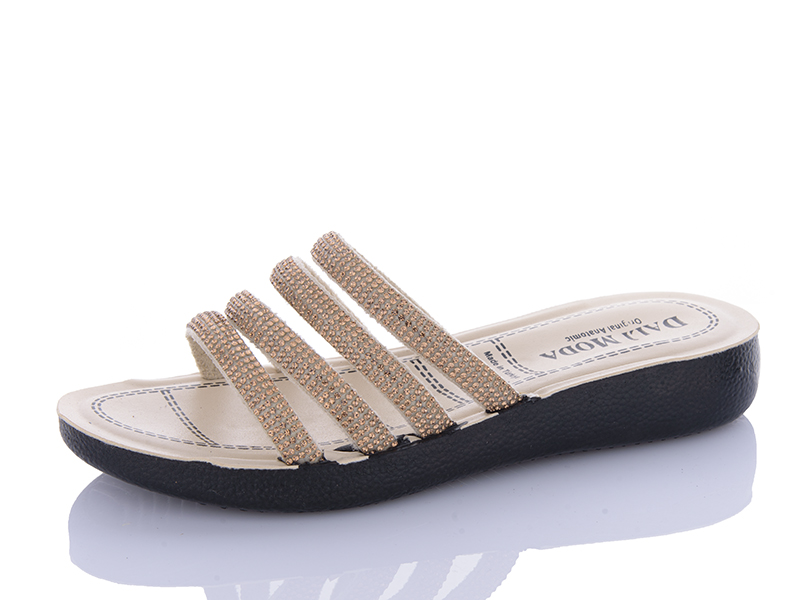 Шлепанцы Sali One (36-40) 8110 золотой (лето)