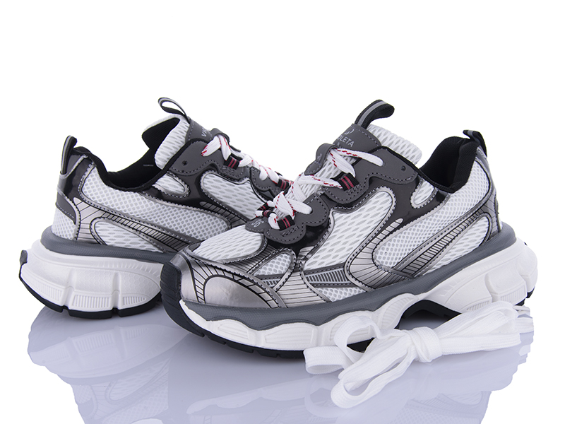Кроссовки VIOLETA (36-41) 197-173 grey-white (деми)