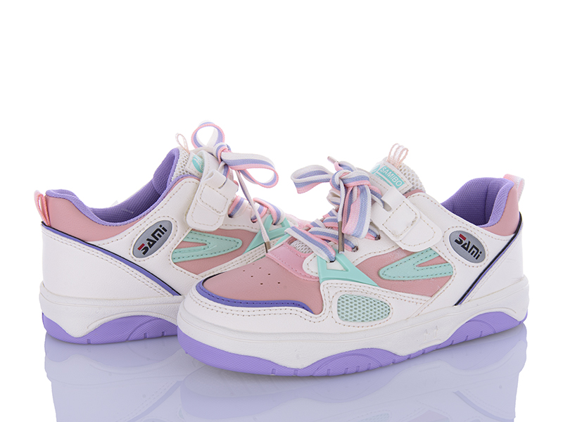 Кроссовки VIOLETA (32-37) G41-Z1971 white-pink (деми)