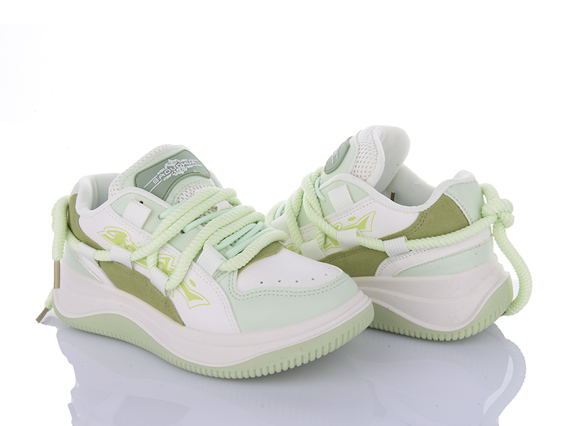Кроссовки VIOLETA (36-41) 136-28 white-green (деми)