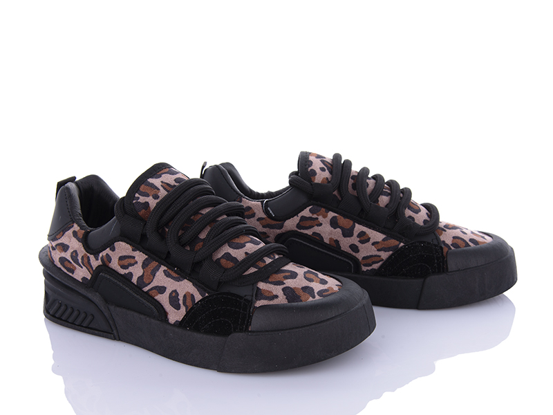 Кроссовки VIOLETA (36-41) 143-40 black-khaki (деми)