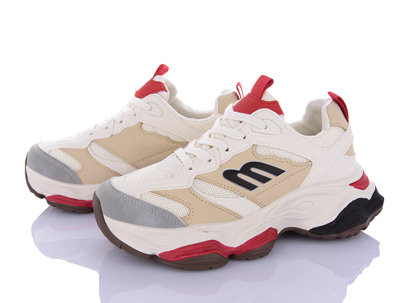 Кроссовки VIOLETA (37-42) 149-39 beige-red (деми)