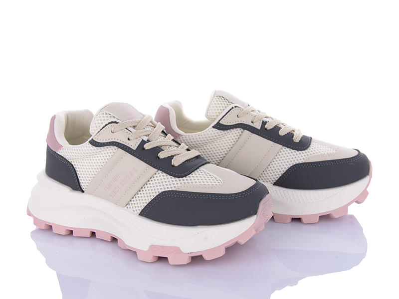 Кроссовки VIOLETA (36-41) 149-53 grey-pink (деми)