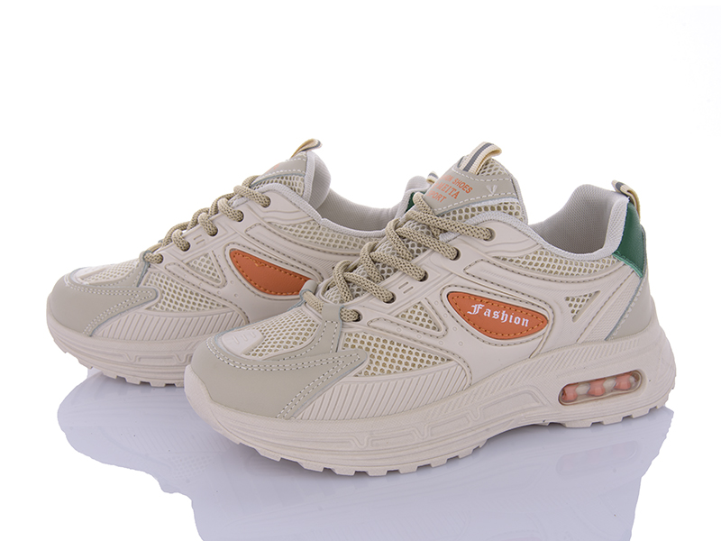Кроссовки VIOLETA (36-41) 176-35 beige-orange (деми)