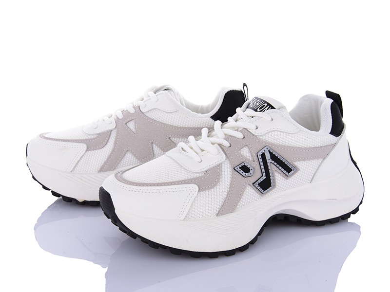 Кроссовки VIOLETA (36-41) HD46-136-34 white-black (деми)
