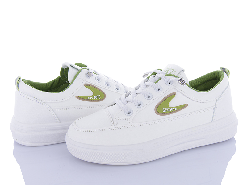Кроссовки VIOLETA (36-41) 149-65 white-green (деми)