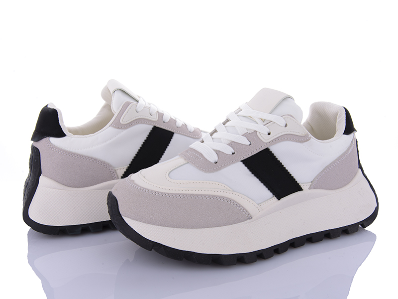 Кроссовки VIOLETA (36-41) 20-1050 white-black (деми)