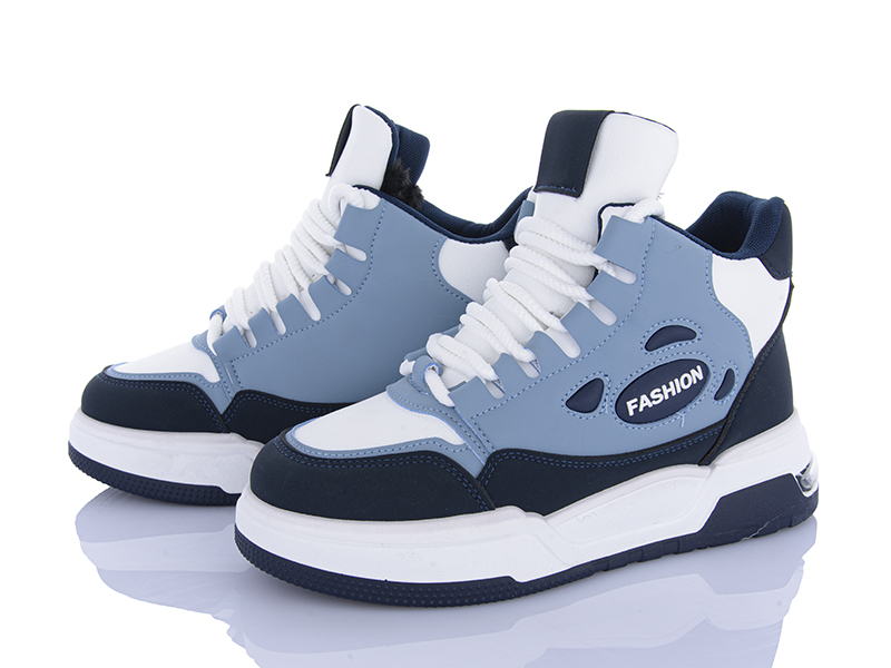 Кроссовки VIOLETA (36-41) 177-35 white-blue (зима)