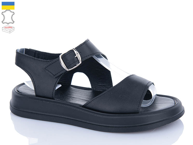Босоножки Garti (36-40) 0138 чорний шкіра (лето)