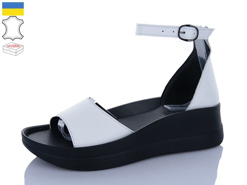 Босоножки Sali (37-41) 5026 білий чор-п. (лето)