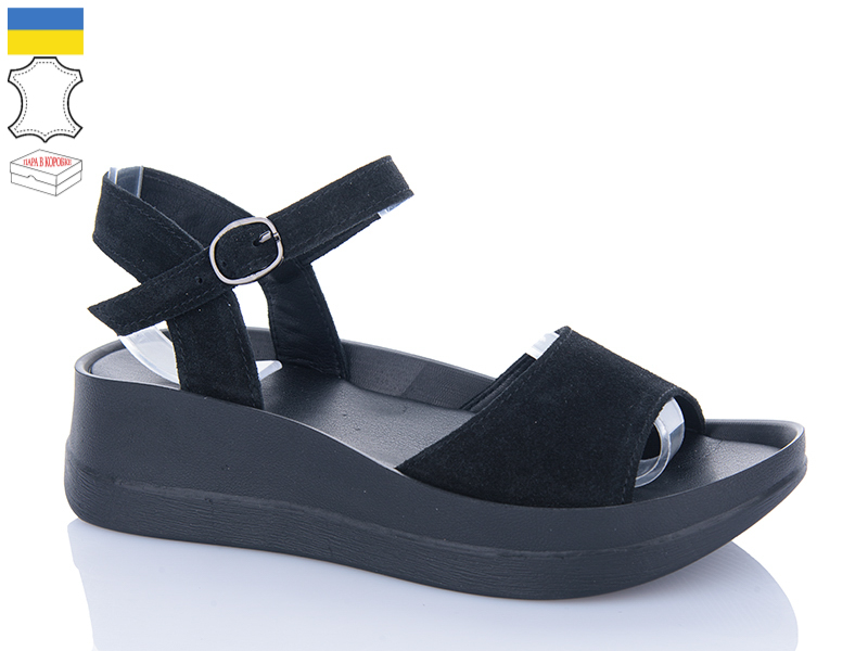 Босоножки Sali (37-41) 508-25 чорний з чор-п. (лето)