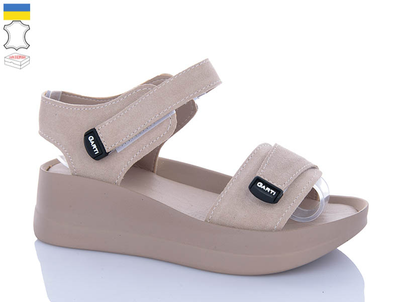 Босоножки Garti (36-40) 0196 беж замш (лето)