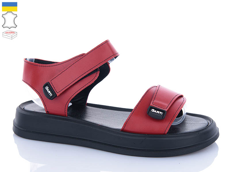 Босоножки Garti (36-40) 0136 червона шкіра (лето)