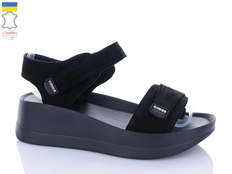 Босоножки Garti (36-40) 0196 чорний замш (лето)