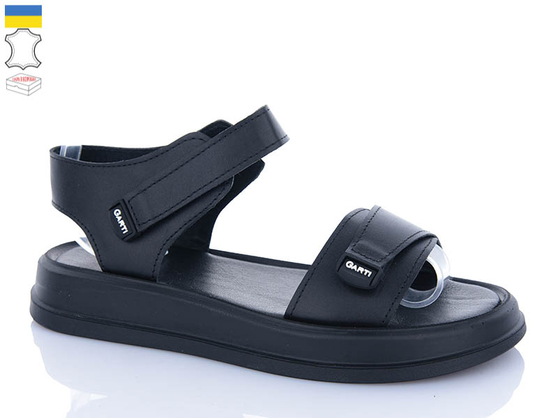 Босоножки Garti (36-40) 0136 чорна шкіра (лето)